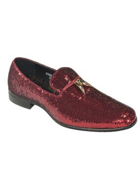 After Midnight 6759 Men’s Red Sequin Loafers Dress Shoes Formal Slip-On